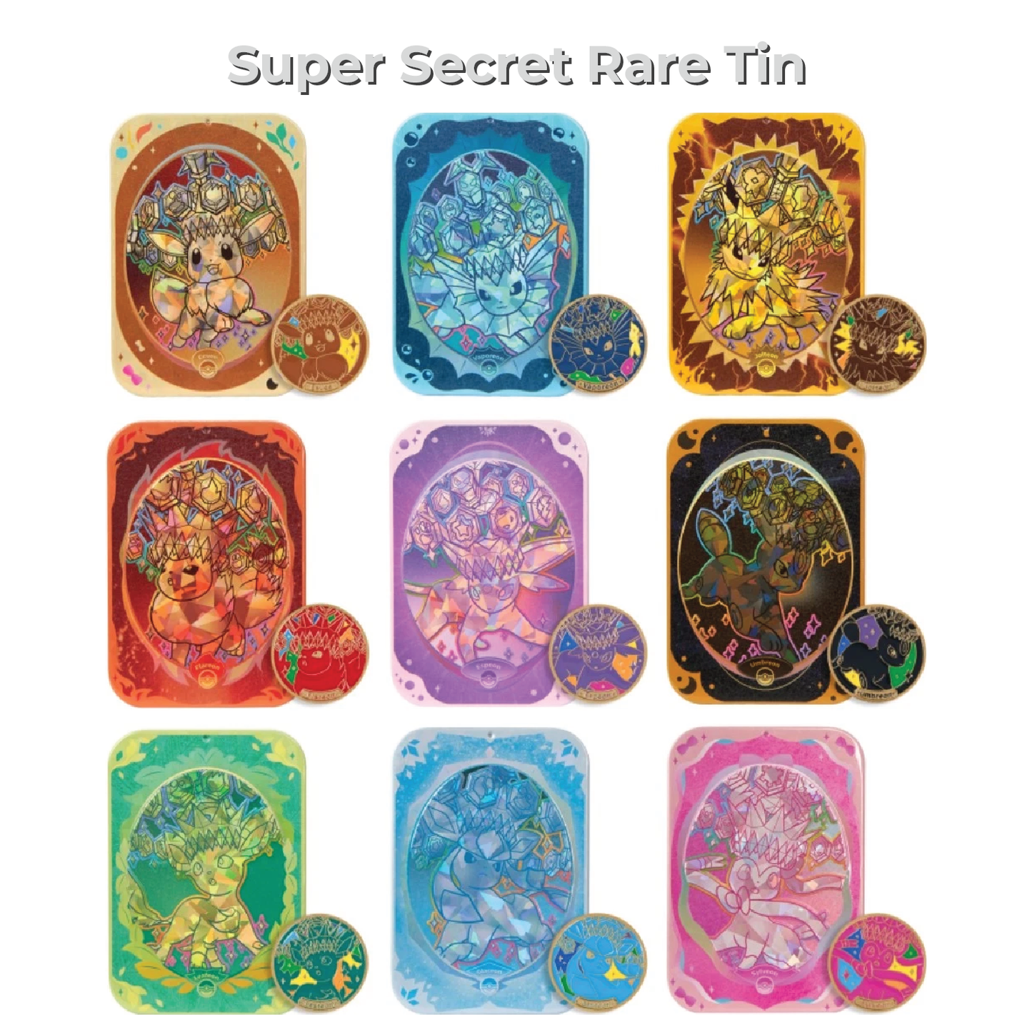Pokémon TCG: Tin Set- Great Crystal Grand Gathering (Chinese, 1 tin, 1 magnet coin, 2 packs)